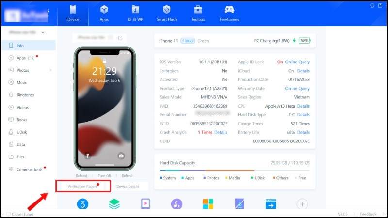 Dùng phần mềm 3uTools